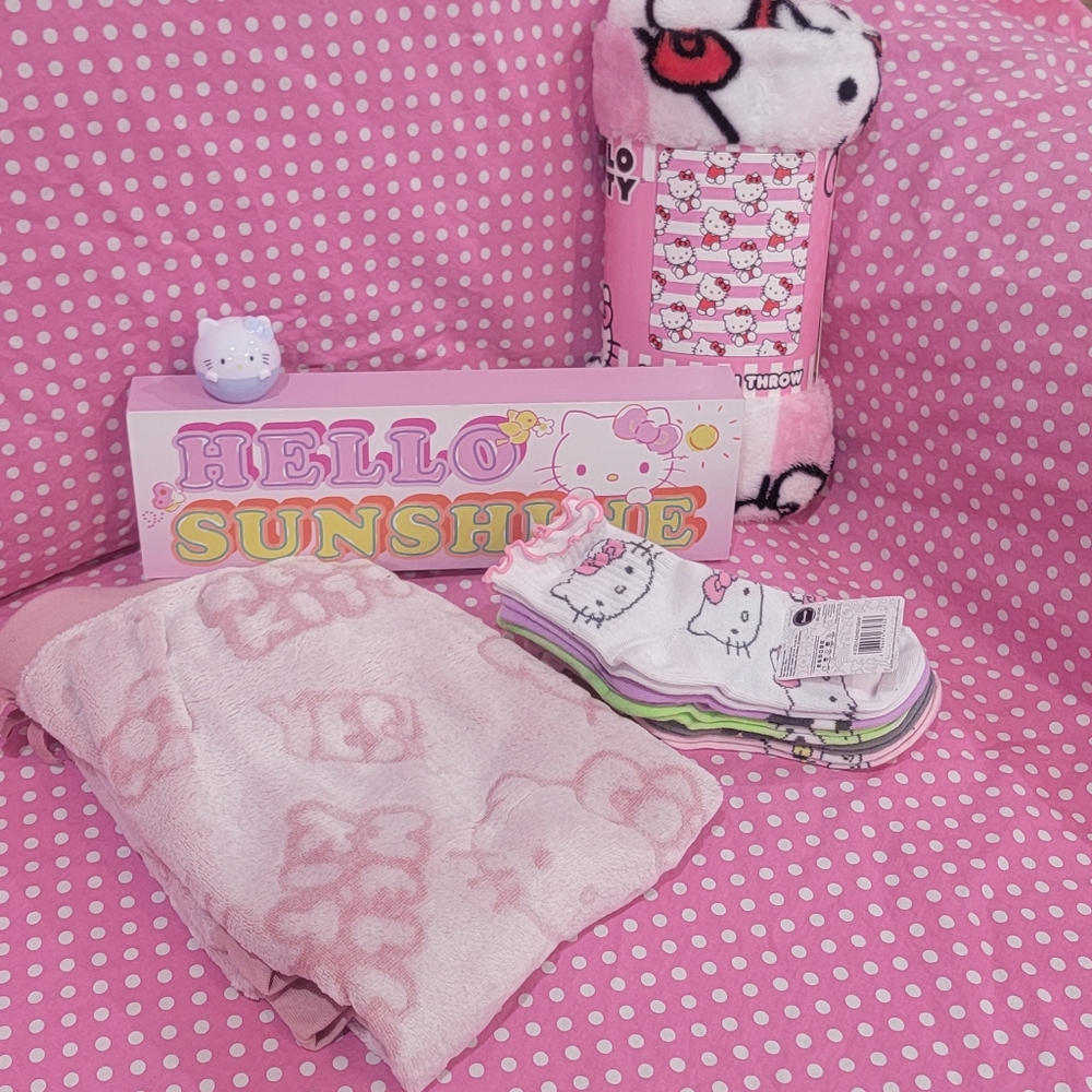 Hello Kitty Bundle -PJ socks blanket plus more
